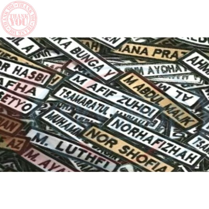 

name tag/nama dada/bordir nama Terbaru Bordir Nama