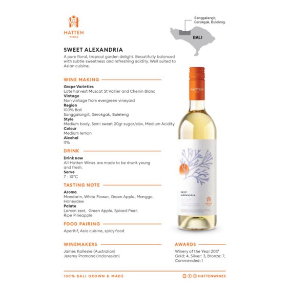 Sweet Alexandria Hatten white wine sweet Hatten white wine 750ml Hatten alexandria sweet wine white wine