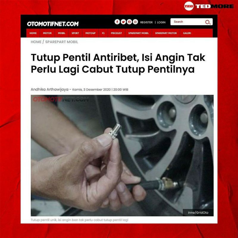 tutup pentil TEDMORE isi angin tanpa ribet roda pentil ban motor mobil sepeda MTB Roadbike seli