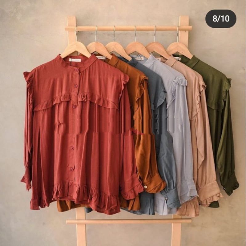 BEFAST - ZRX OOTD Wanita Blouse YUNNA / Ebrila Blouse / Blouse Wanita / Blouse Kantor / Blouse Casual / Blouse Formal / Blouse Polos Kekinian 2021 / Blouse Terlaris