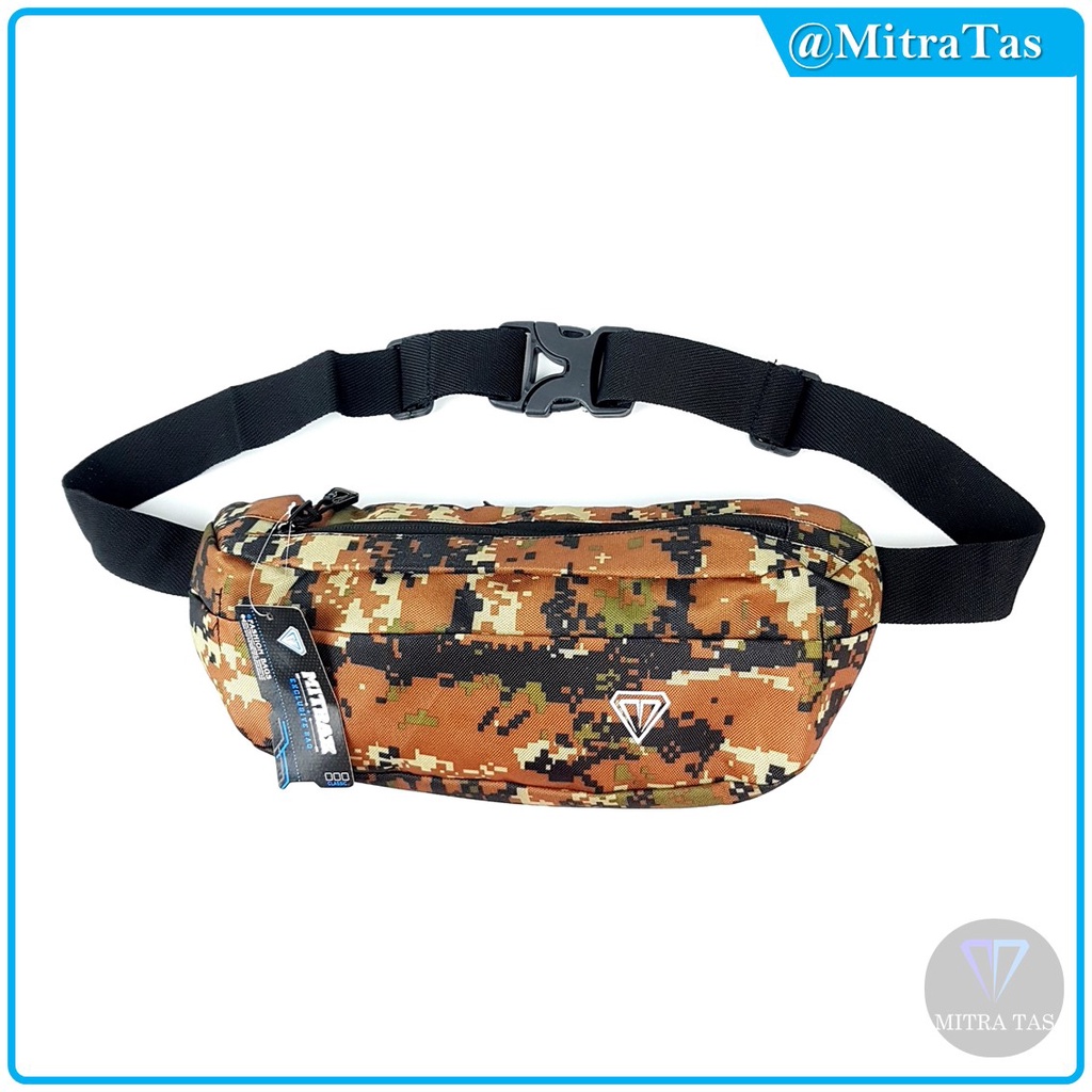 Waist Bag MitraX Ponos Army Terbuat dari  Bahan Nylon Tebal dengan KUALITAS TERBAIK! Tas Pinggang l WaistBag Simple dan Keren Cocok untuk Pria maupun Wanita!