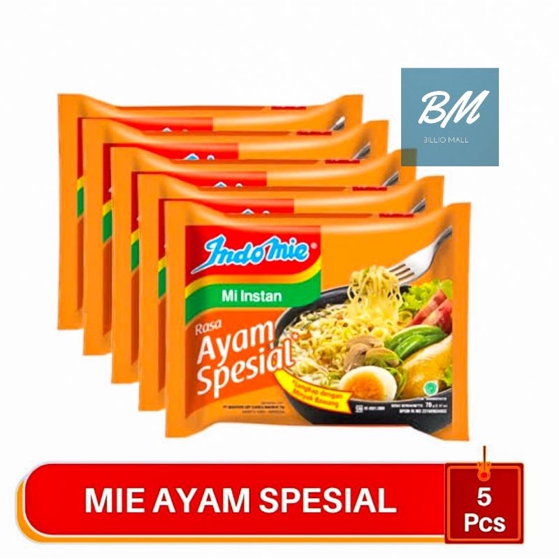 

Indomie Ayam Spesial 5 Pcs / Mie Indomie Kuah Rasa Ayam Spesial 5 Bungkus / Indomie Rasa Ayam Spesial 5 x 70 gr
