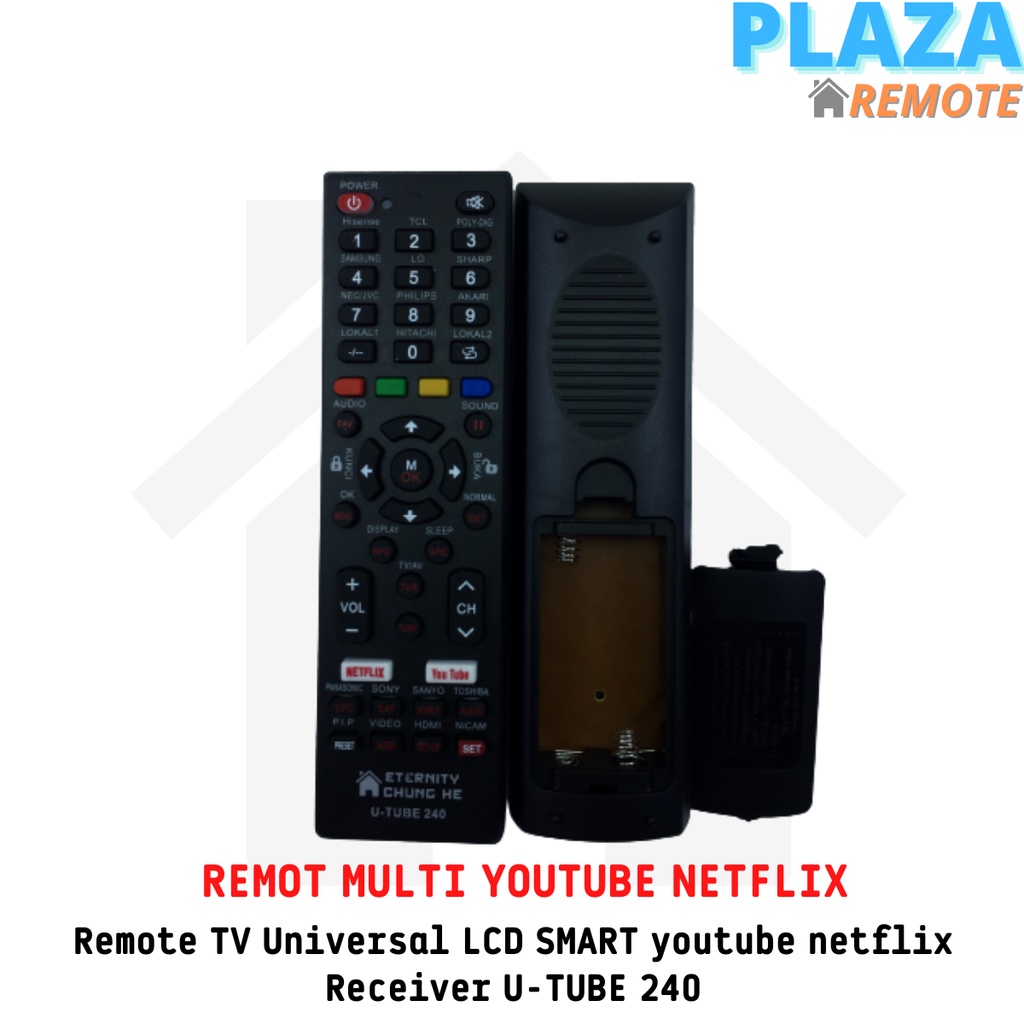 Remote TV Universal LCD SMART youtube netflix Receiver U-TUBE 240