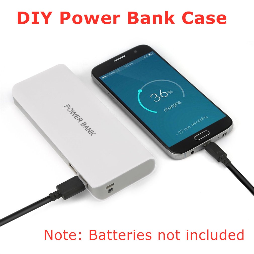 Case Power Bank DIY rakit sendiri untuk 5 x 18650 2 Portbisa sampai 13000mah phone HP mobil handphone aksesoris 13000mah DIY Power Bank Case External Batteries Portable Mobile Phone Backup Bank w/Two USB Interface Charger Power Bank Case