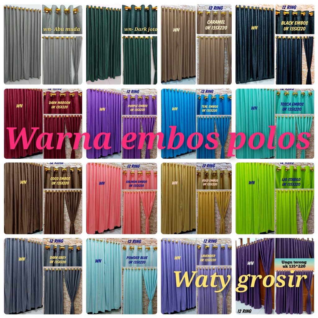 Waty grosir Gorden Polos Embos 12 Ring Smokring Besar UK 135X220CM Homemade