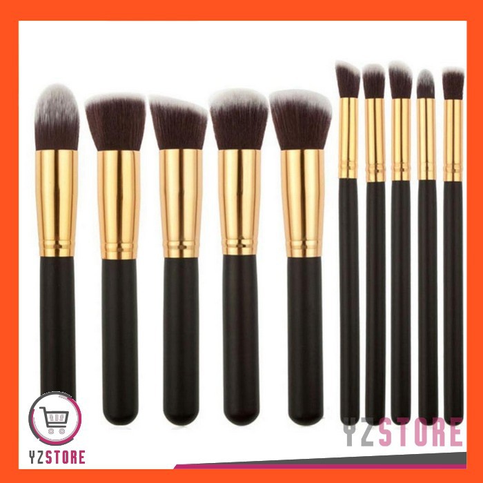 Set Kuas Make Up Wajah isi 10 PCS / MakeUp Brush Mata Kosmetik Brushes Kabuki Brush YZ08