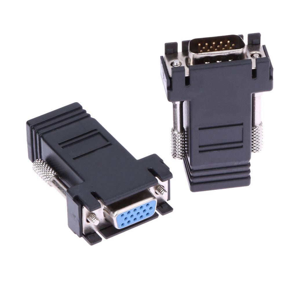 MOJITO VGA Extender Female/Male to Lan Cat5 Cat5e/6 RJ45 Ethernet Female Adapter #8Y