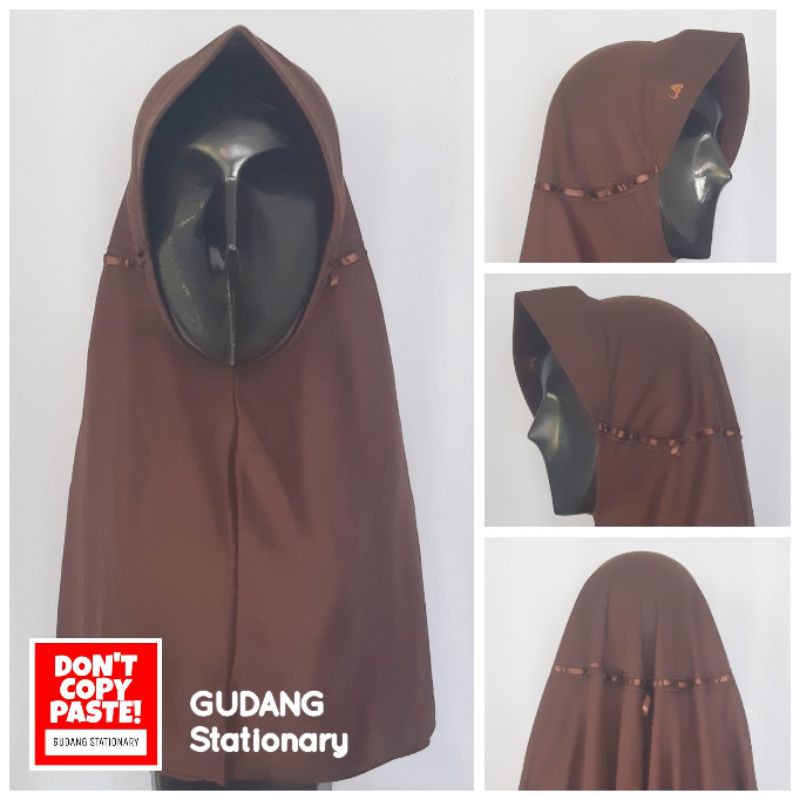 Kerudung Instan Bergo Anak Cokelat