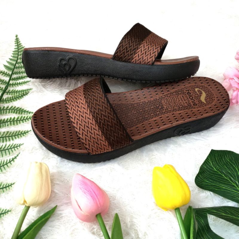 sandal wanita turki cantik. sol love elegant 3cm ringan. motif 2 warna. Felonie MRJ 01