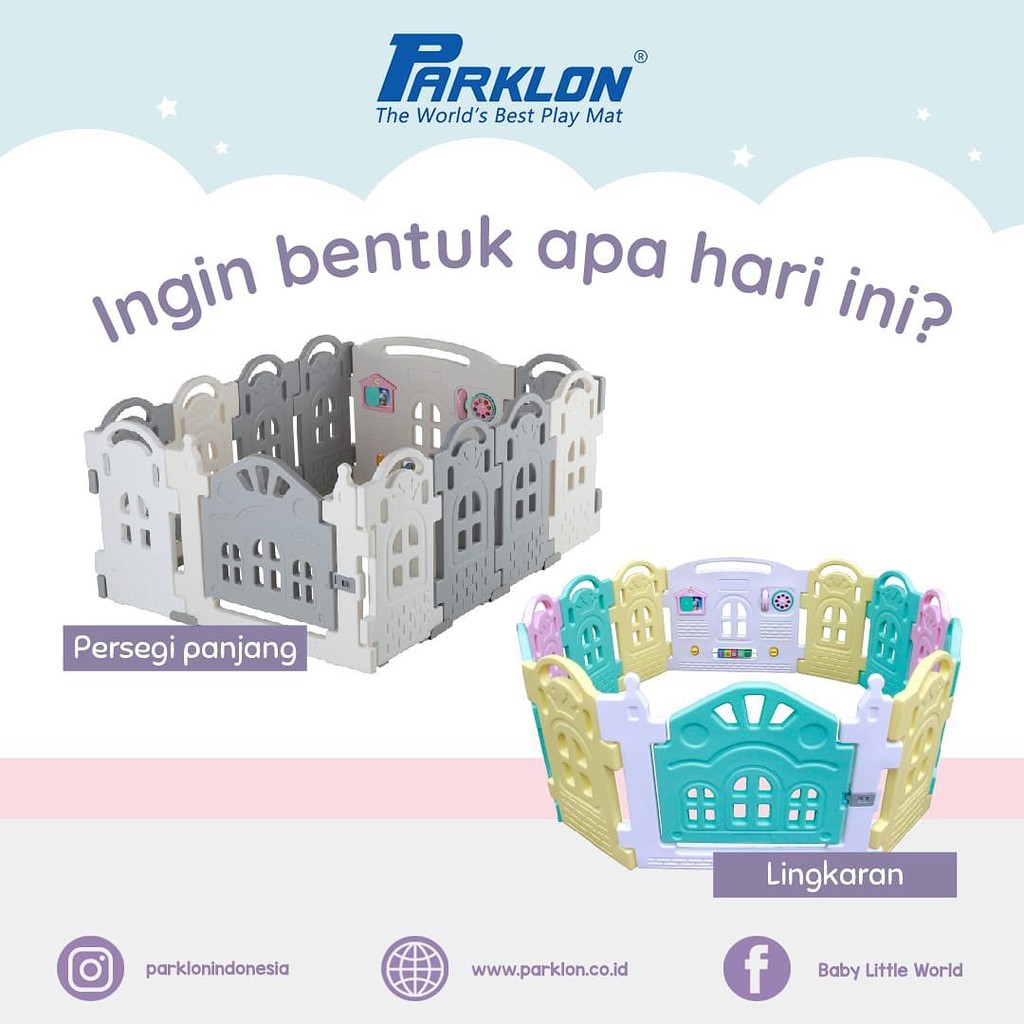 PARKLON FENCE New Upgaded Tinggi 72 cm Monochrome Putih Abu