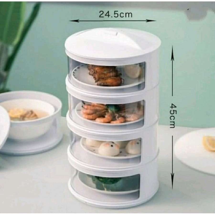 Tudung saji 4 susun tempat penyimpanan makanan tetap hangat rak makanan meal cover multi layer enyimpanan Masakan Makanan Portable