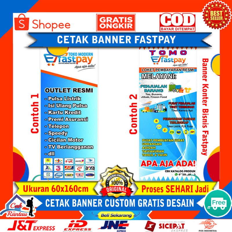 Print Cetak Banner Promosi Usaha Bisnis Agen Member Outlet Loket Pembayaran Fastpay