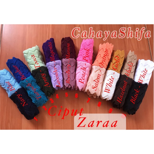 (Bisa cod) New product bandana ciput rajut nanas 2 warna two tone zigzag atas bawah (ciput zara)