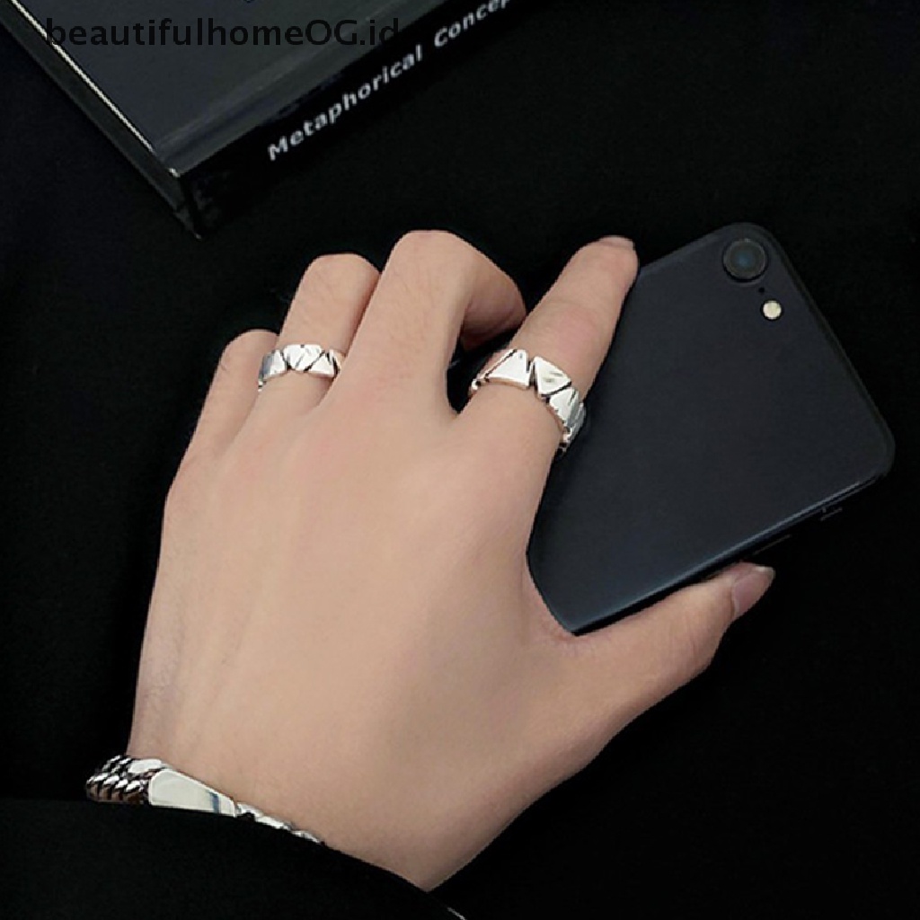 Cincin Model Terbuka Dapat Disesuaikan Bentuk Hati Gaya Retro Rock Untuk Pria Dan Wanita