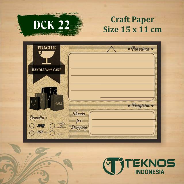 

[100 pcs] LABEL PENGIRIMAN SUPER BESAR KERTAS KRAFT OLSHOP