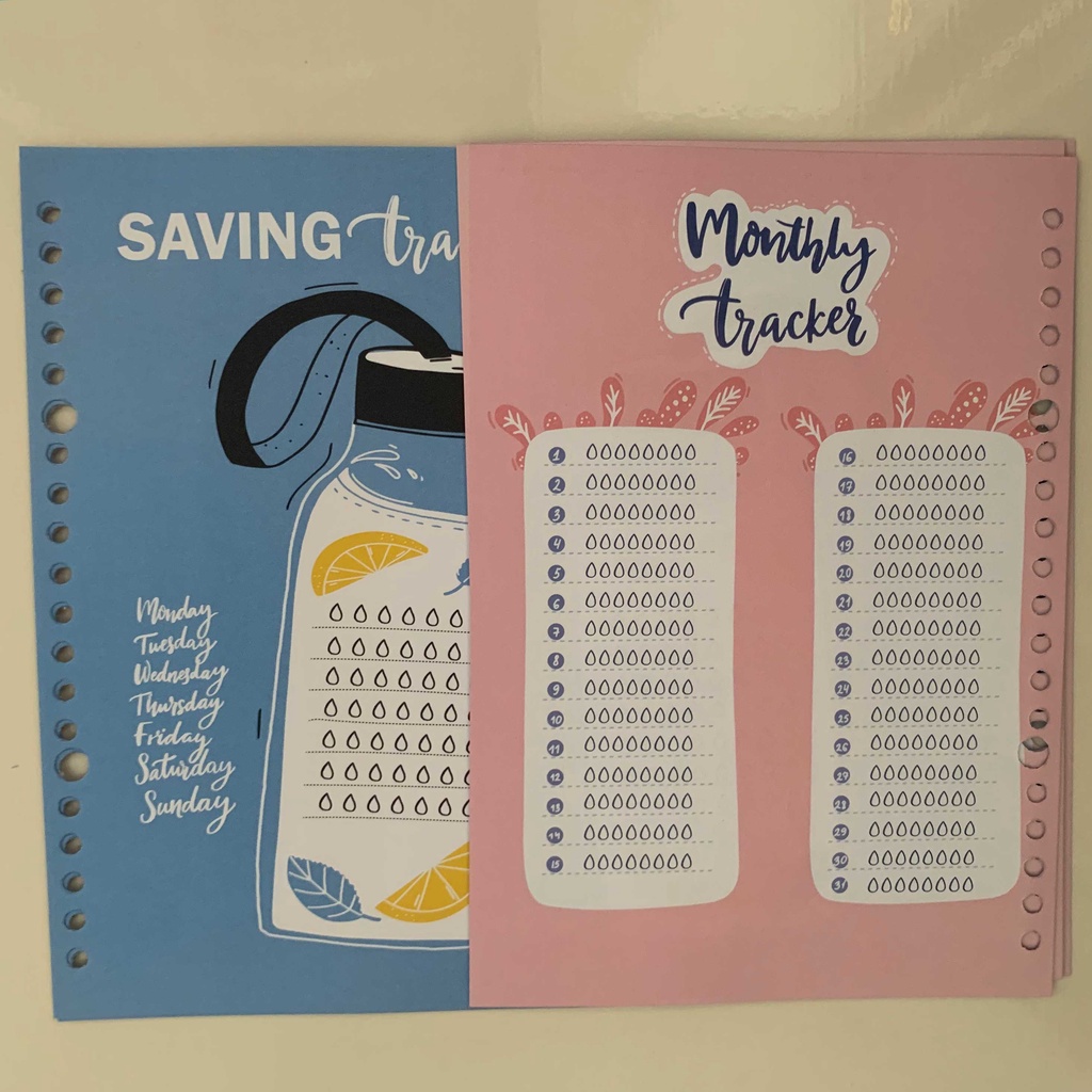 

Loose Leaf/isi binder Saving Tracker full color A5 25 lembar