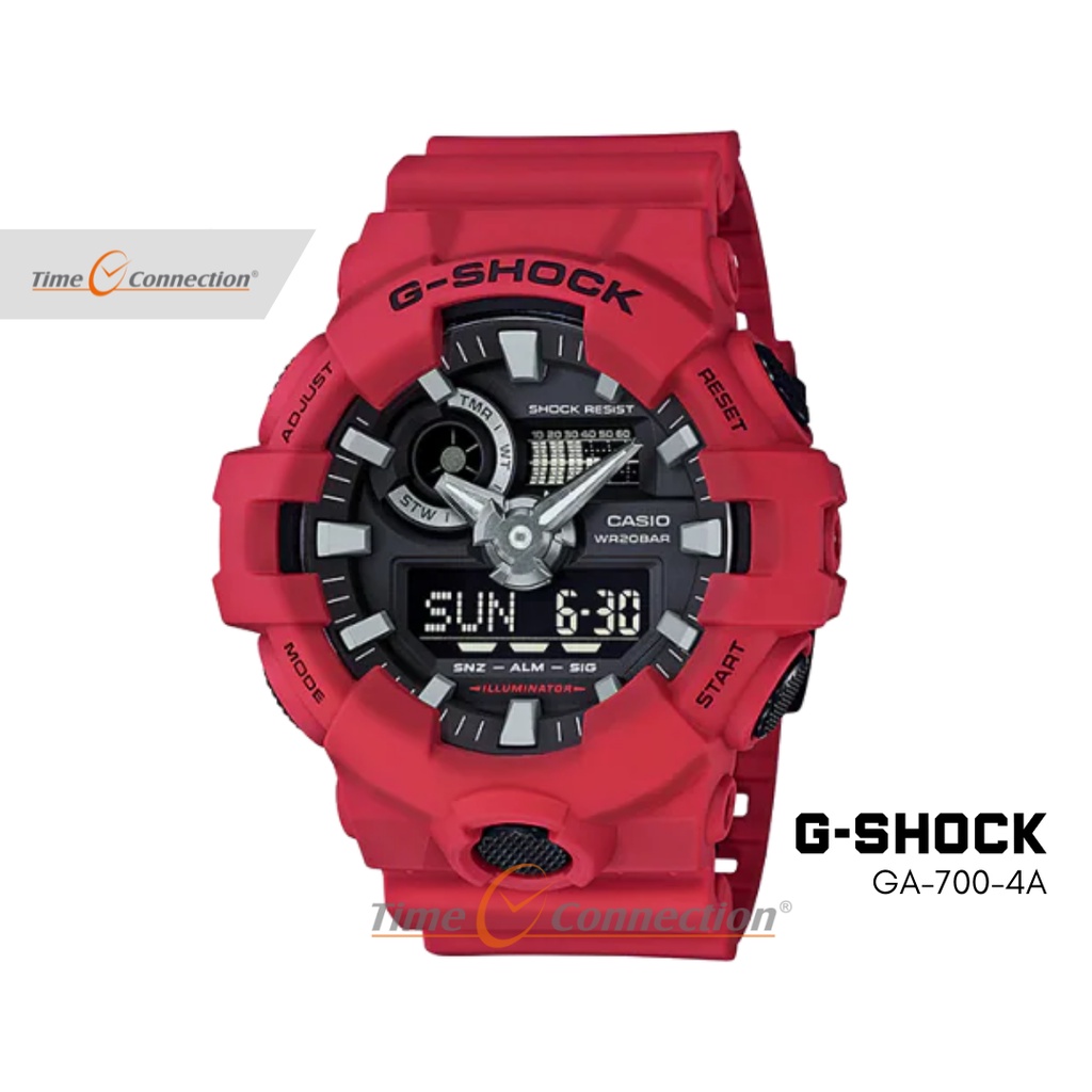 Casio G-SHOCK GA-700-4A Original / Jam Tangan Pria Analog Digital / Gshock Red Merah GA700 GA 700 GA