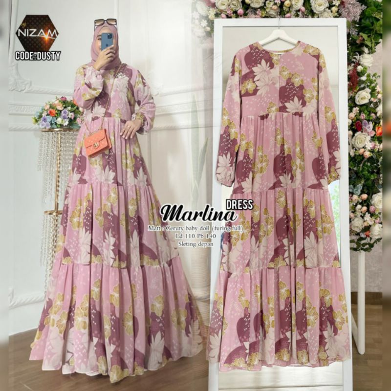 Anindya Marlina Dress Gamis Syar'i Original Nizam