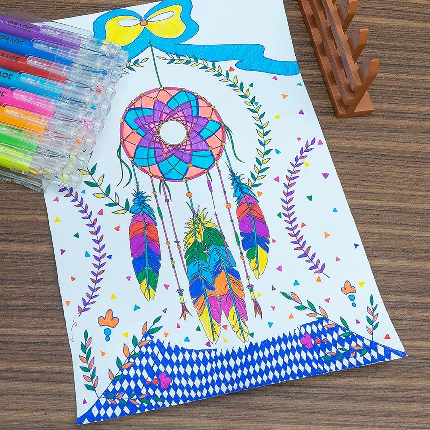 

✔ Color Gel Pen Pena Jel + Highlighter Penanda Joyko GPC-277 8 Warna Miliki