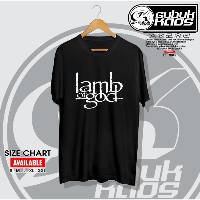 BAJU KAOS LOGO FONT LAMB OF GOD - GUBUK.KAOS