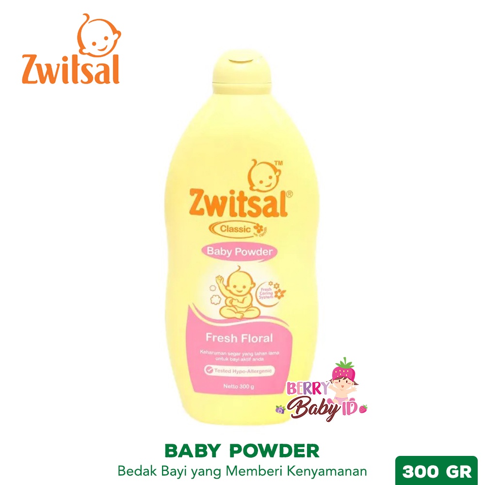 Zwitsal Classic Baby Powder Fresh Floral Bedak Tabur Bayi 300gr ZWT020 Berry Mart