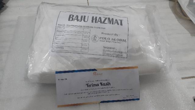 GROSIR - BAJU HAZMAT APD DISPOSABLE NON WOVEN POLYPROPYLENE 75GSM (GARANSI UKURAN GRAMASI ASLI)