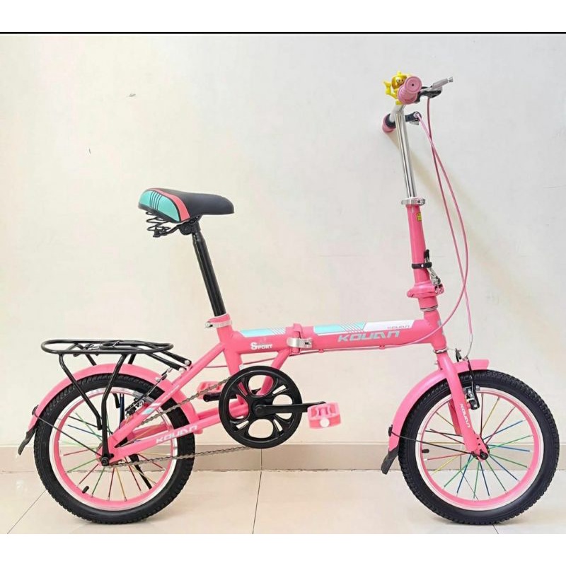 Sepeda Lipat 16 inch Kouan Pink Series Single Speed