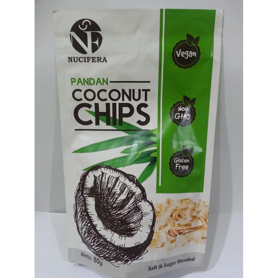 

Nucifera Organic Coconut Chips Pandan - Keripik Kelapa Organik 80 Gr