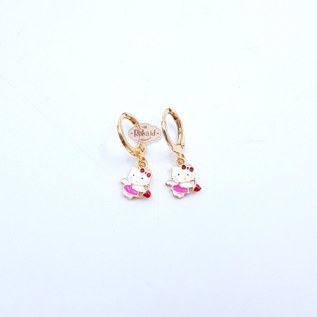 RAKA Acc - Anting Anak Clip / Klip HELLO KITTY ANGEL Xuping Gold Perhiasan Aksesoris Wanita 114