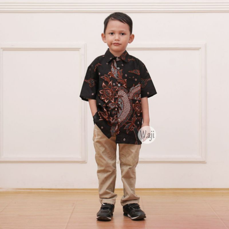 Sania Ruffle Batik Couple Keluarga Ori Jowi Dnt TERMURAH BISA DIPISAH / MOTIF NAGA BESAR SERAGAM BATIK-Hem anak