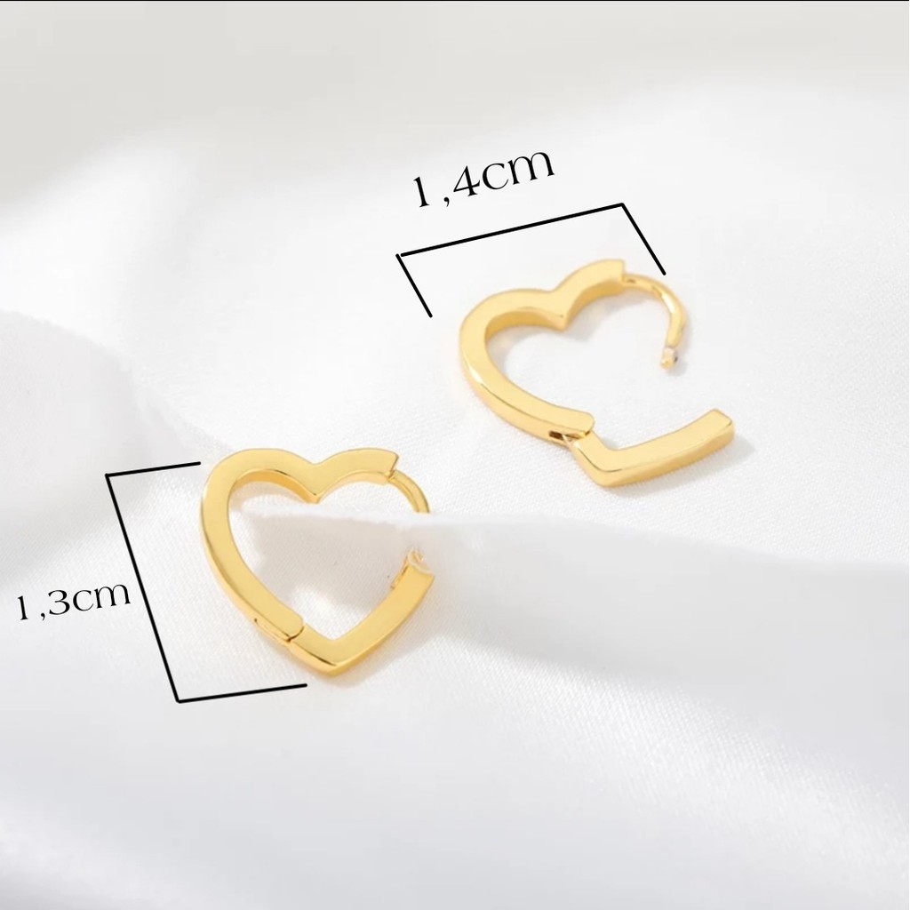 Anting Jepit Titanium Pola Lingkaran Hati Sederhana Tersedia Warna Rosegold, Gold dan Silver
