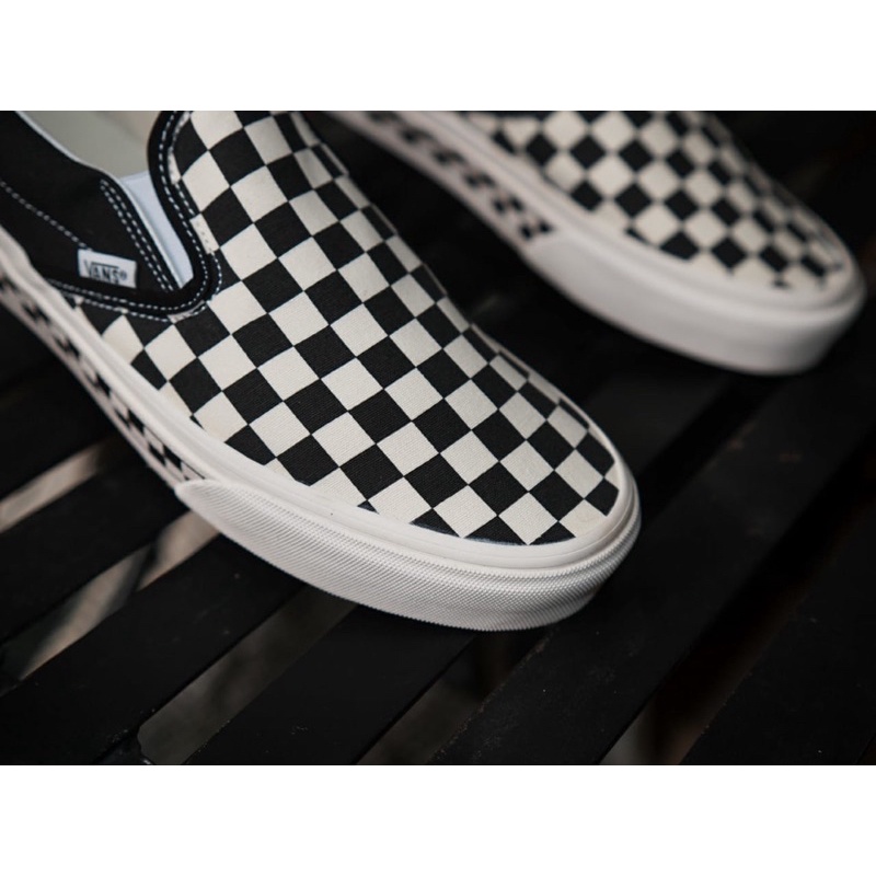 SALE DISKON! V4NS SLIP-ON NEXTOR CHECKERBOARD BLACK/WHITE CLASSIC 100% ORIGINAL BNIB