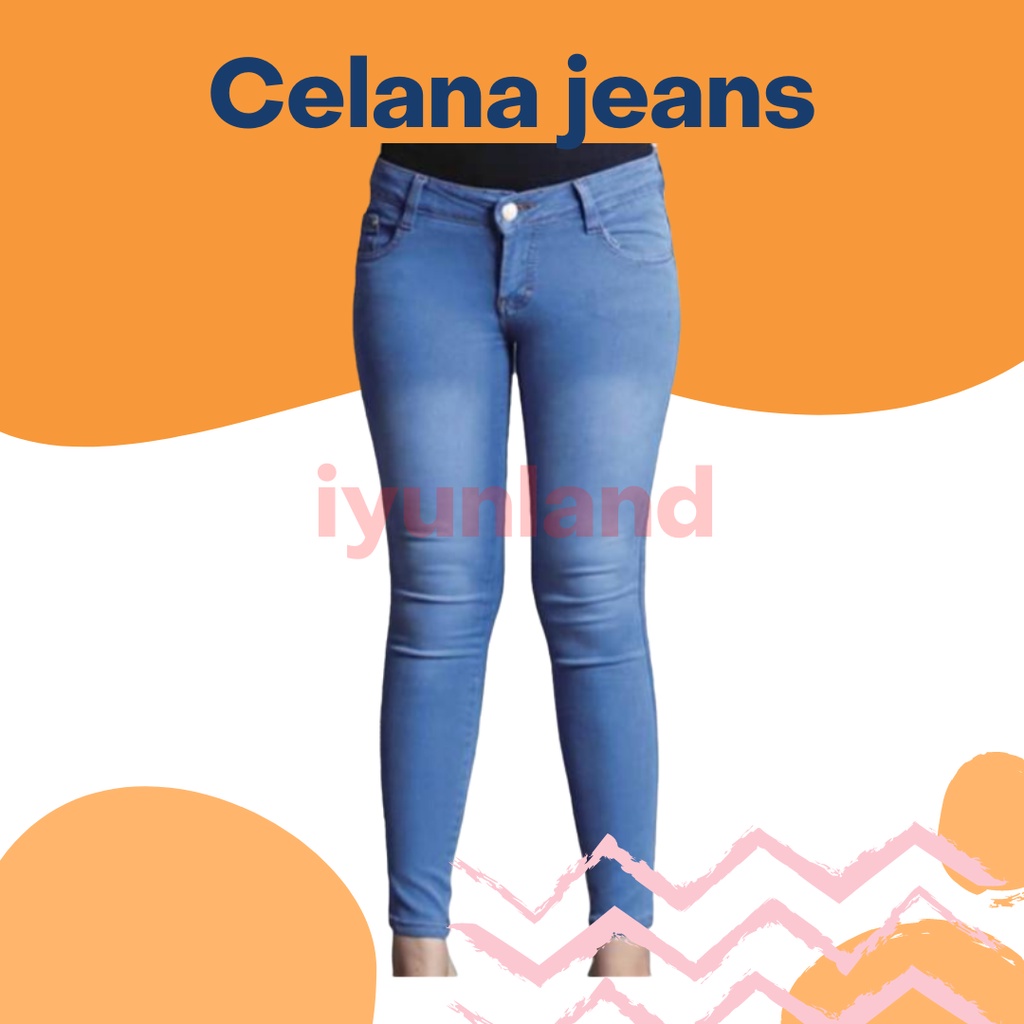 Celana panjang soft jeans cewek wanita skinny