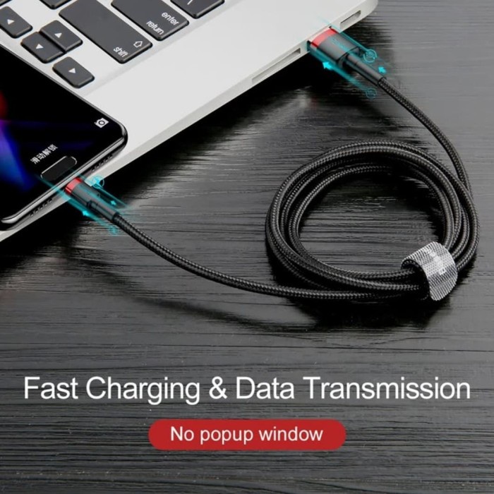 HANDPHONE & TABLET AKSESORIS HANDPHONE BASEUS TYPE C 2M / KABEL DATA CHARGER TYPE C 2M BASEUS KEVLAR