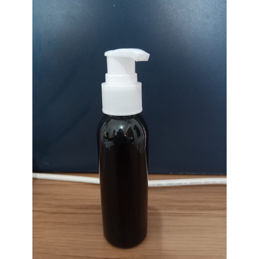 Botol Plastik PET 100ml BR Hitam Tutup Pump Lotion