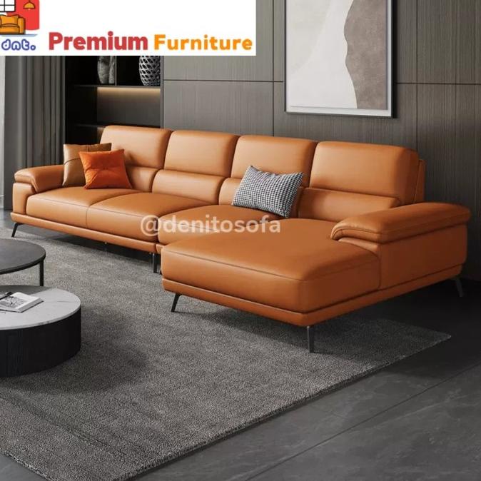 Sofa Minimalis Murah/Sofa L Sudut/Kursi Ruang Tamu/Sofa Kulit Mewah Storanne1