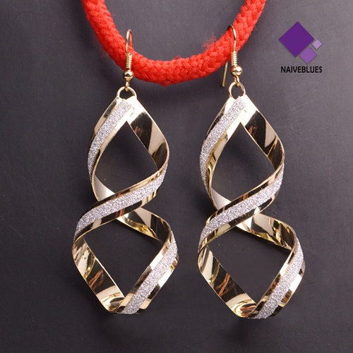 Anting Kait Model Spiral Menjuntai Untuk Wanita