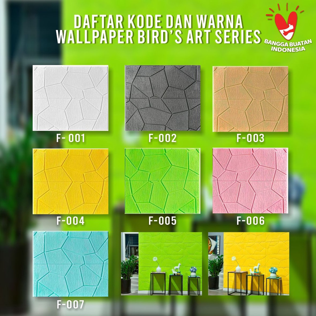 (COD) Termurah Wallpaper Dinding Ruang Tamu Kamar F Foam Motif Salur Garis Wallpaper Dinding 3D Emboss Ruang Tamu Motif  Bata Termurah High Premium Quality