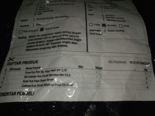 Kuas Kue Roti Gg. Kayu Kecil 3/4 0,75