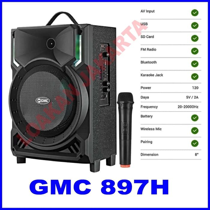 Speaker Aktif Portable Gmc 8 Inch Bluetooth Super Sound Garansi Resmi Shopee Indonesia