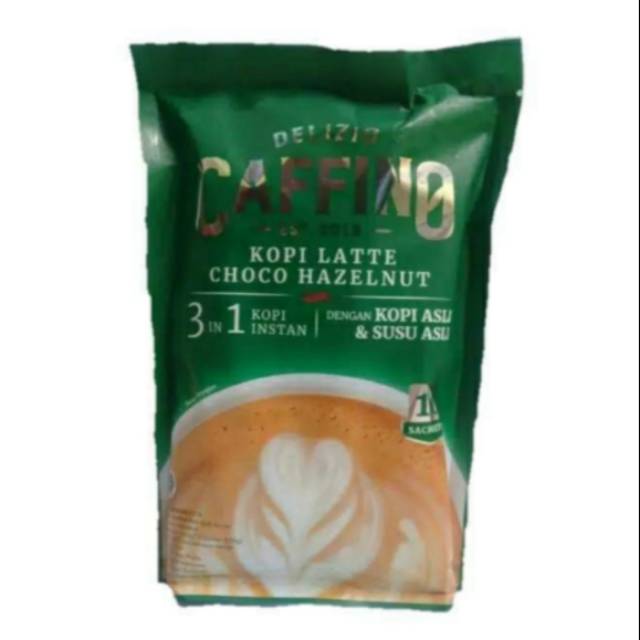 

Delizio Caffino Kopi Latte Hazelnut 3in1 Isi 10 Sachet