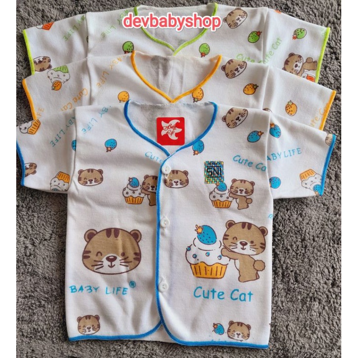 BABY LIFE - 6PCS BAJU BAYI LENGAN PENDEK - BAJU BAYI NEWBORN - BAJU BAYI BABY LIFE LENGAN PENDEK MURAH