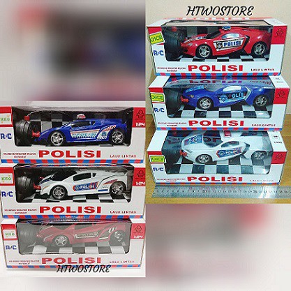 Mainan Anak Remote Control Mobil Polisi RC Police Car Indonesia Lamborghini Ferrari Sirine Lampuo