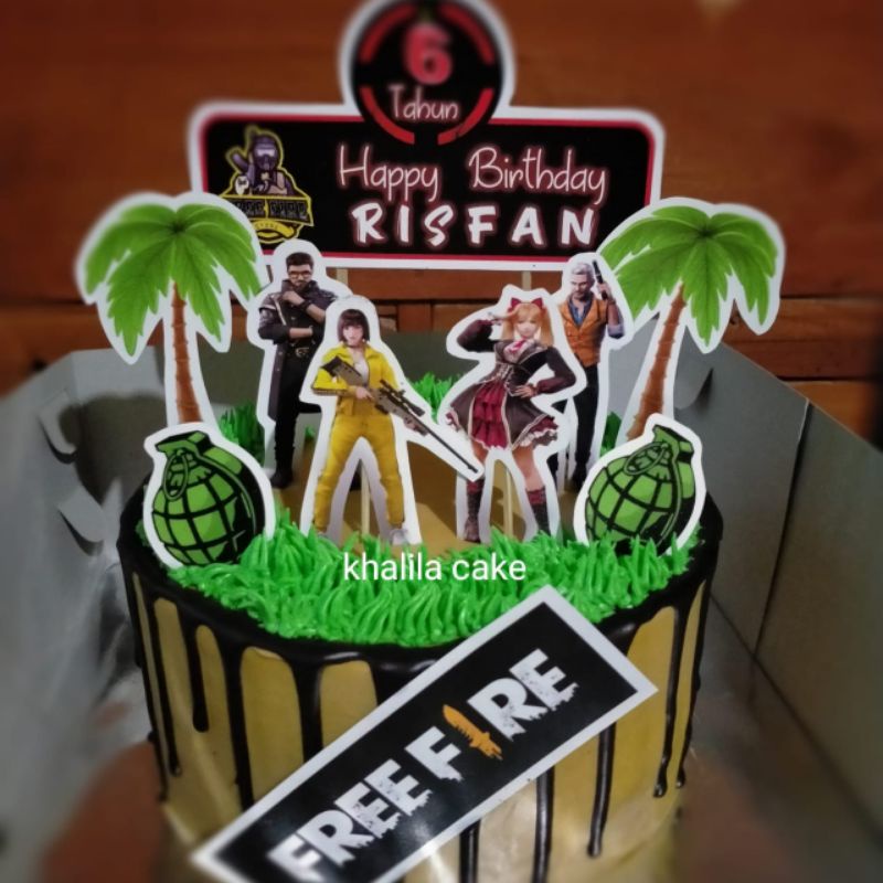 

tooper tema FF hiasan kue cetak nama
