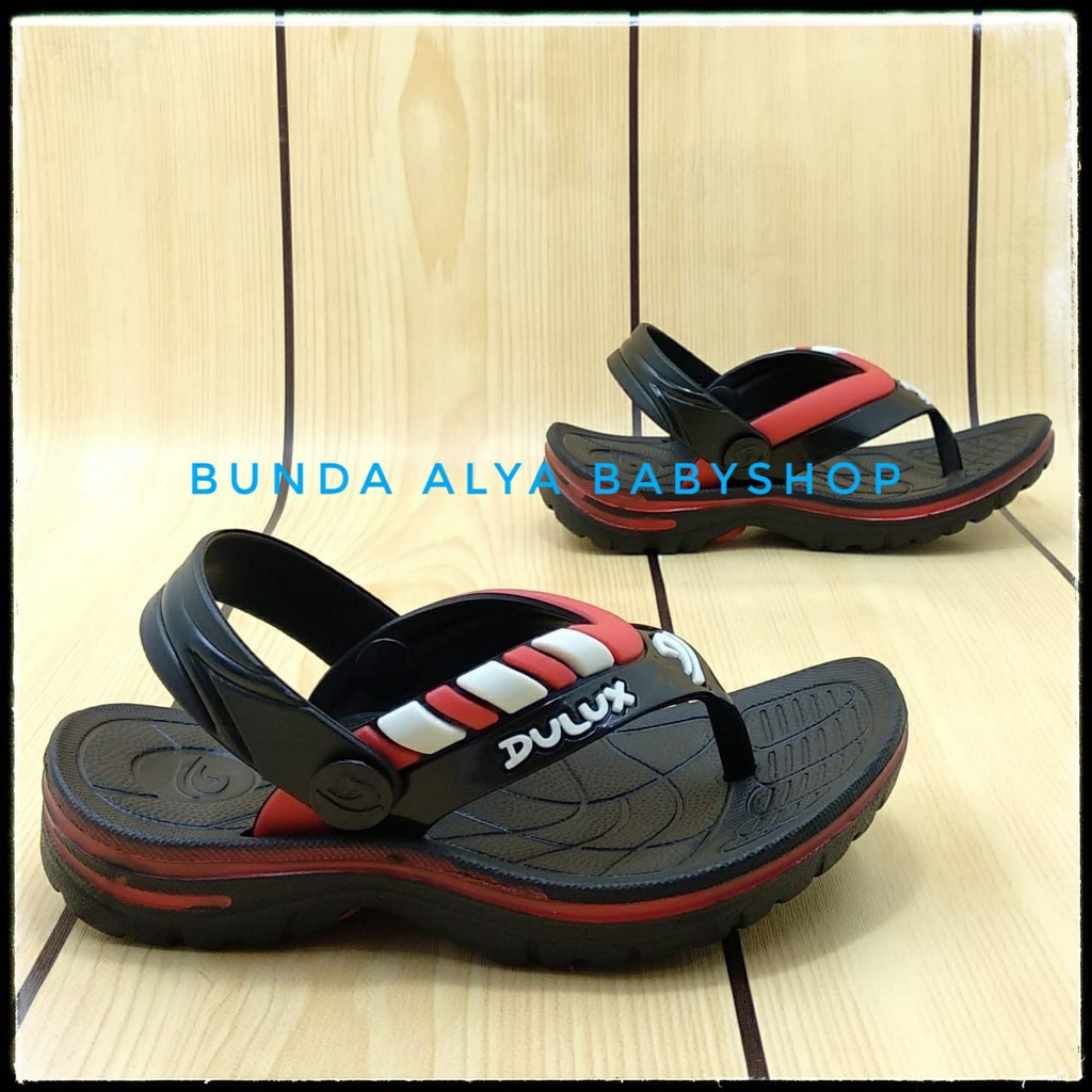 Sendal Anak Laki Jepit Usia 6 - 12 Bulan Karet HITAM Elastis - Sepatu Sandal Jepit Anak Cowok Size 20-21