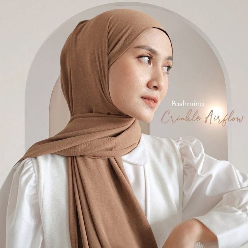 Pashmmina Airflow Crinkle Cotton Shawl Premium 180×75 / Kain Super Premium