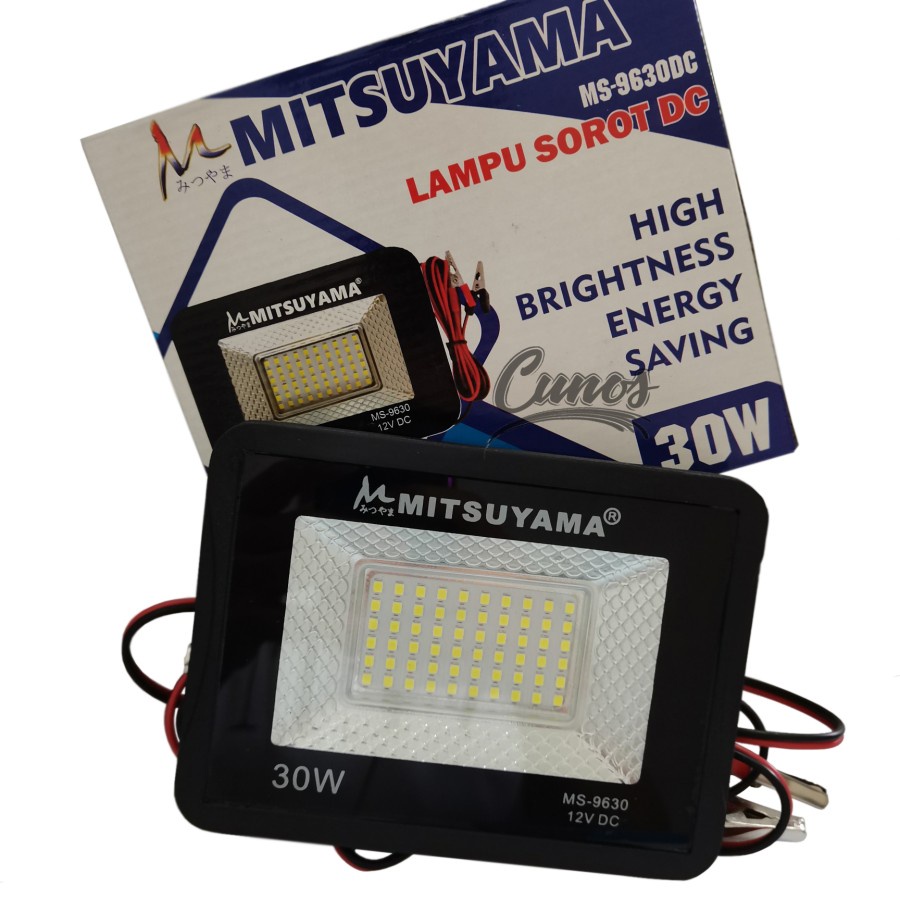 Lampu Sorot Aki 30 Watt DC Lampu Tembak 30W MITSUYAMA MS-9630DC Aki Sorot Led Floodlight 12 Volt 12v