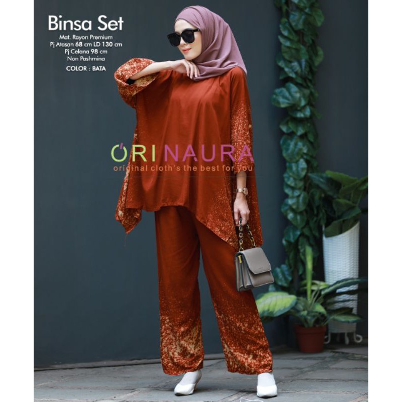 Binsa Set Jumbo  - One Set Jumbo Rayon Tie Dye Premium Setelan Wanita Celana Panjang Set Bigsize LD 130 cm