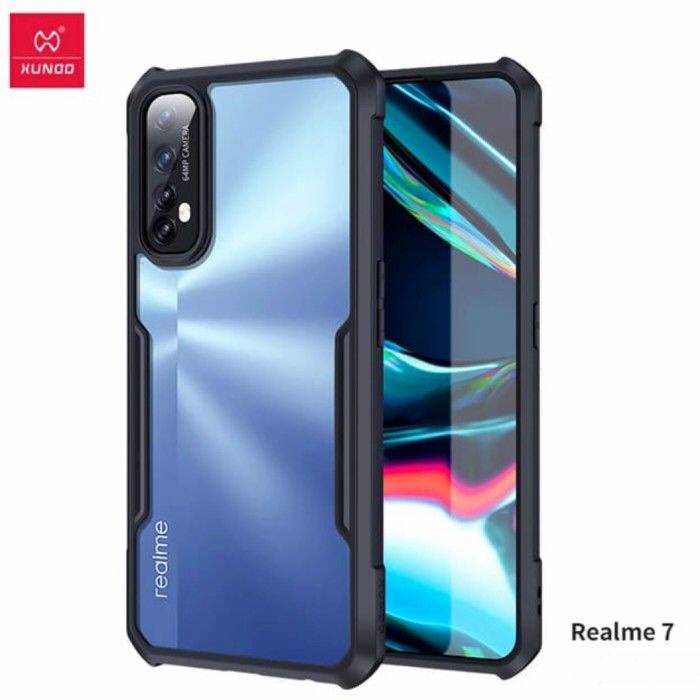 CASE REALME 6 / REALME 8 4G / REALME 8 PRO 4G / REALME 8 5G / REALME C11 / REALME C21 / REALME C21Y / REALME GT MASTER / REALME X2 PRO , RENO ACE XUNDD BEATLE ORIGINAL SOFT HARD CASE HYBRID ARMOR - CLEAR LIST BLACK