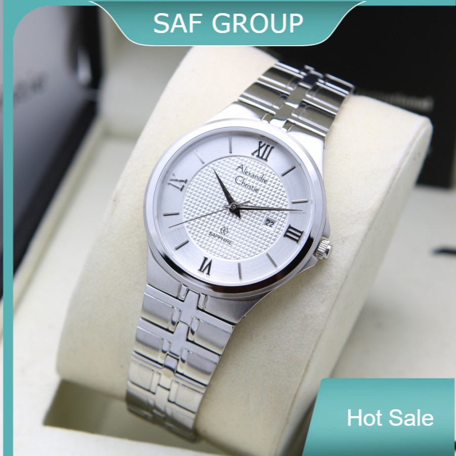 JAM TANGAN WANITA ALEXANDRE CHRISTIE AC 8541 / AC8541 SILVER WHITE ORIGINAL by plp